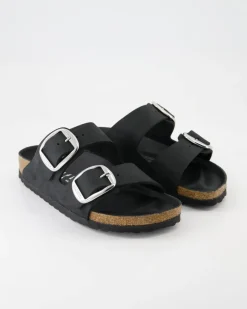 Arizona Big Buckle Leder geölt Pantoletten in Schwarz