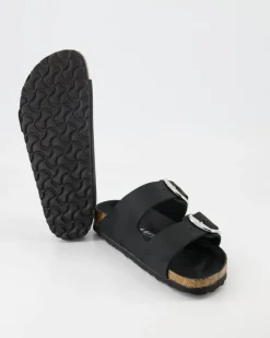 Arizona Big Buckle Leder geölt Pantoletten in Schwarz