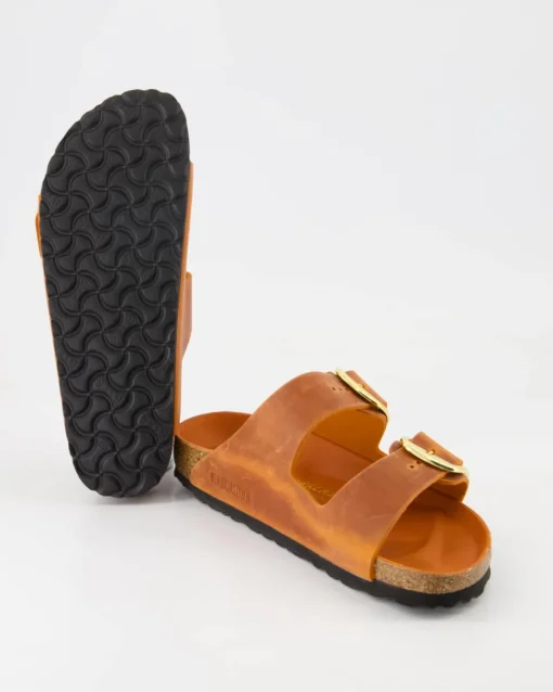 Arizona Big Buckle Oiled Pantoletten in Orange