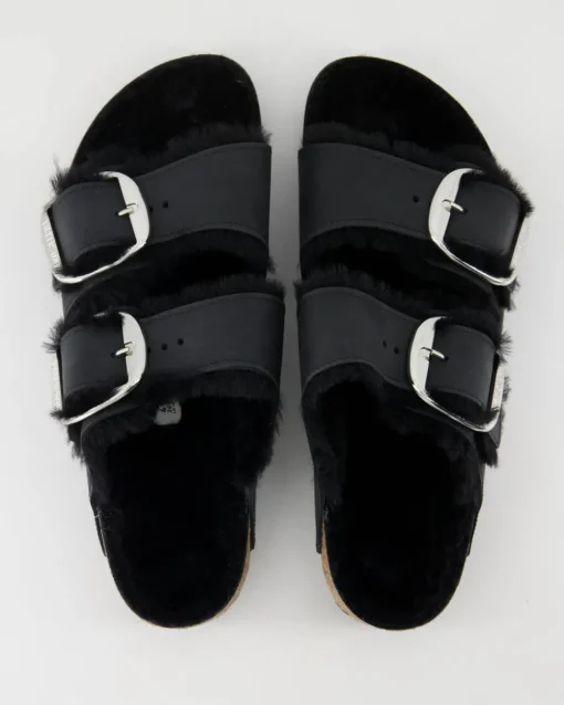 Arizona Big Buckle Sherling Pantoletten in Schwarz