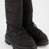 Flatform Snow Boot Nylon Winterstiefel in Schwarz