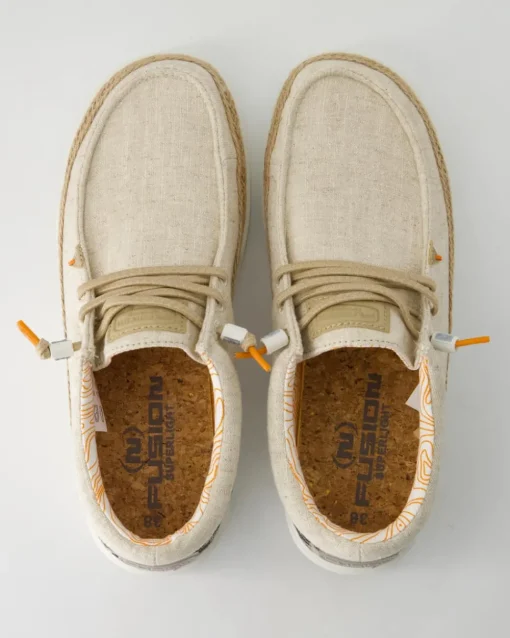 Lily linen sand Slipper in Beige