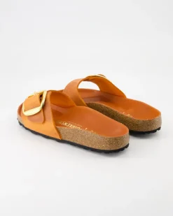 Madrid Big Buckle Oiled Pantoletten in Orange