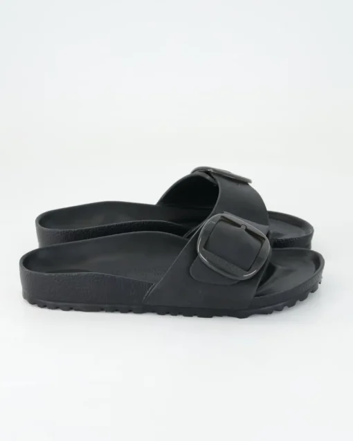 Madrid Big Buckle EVA Pantoletten in Schwarz