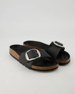 Madrid Big Buckle Pantoletten in Schwarz