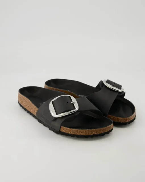 Madrid Big Buckle Pantoletten in Schwarz