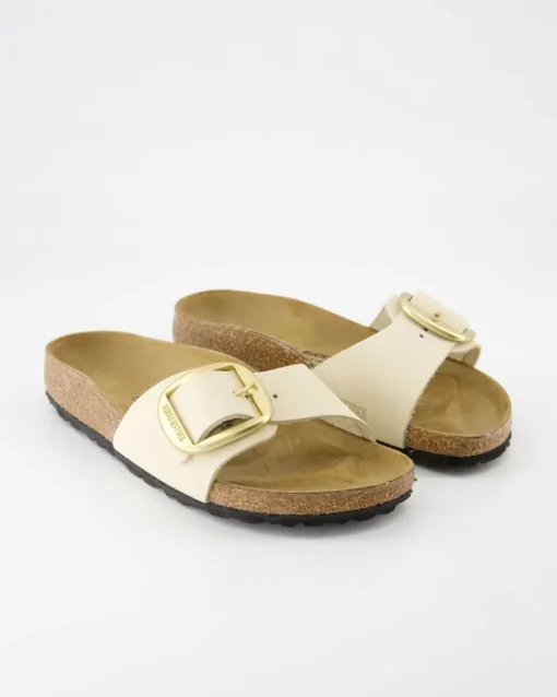 Madrid Big Buckle Pantoletten in Beige