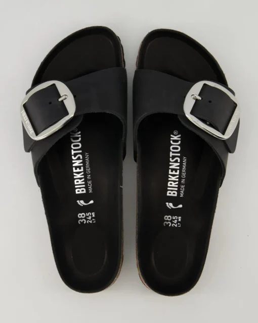 Madrid Big Buckle Pantoletten in Schwarz