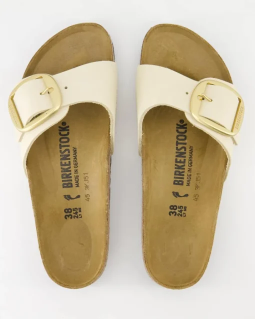 Madrid Big Buckle Pantoletten in Beige