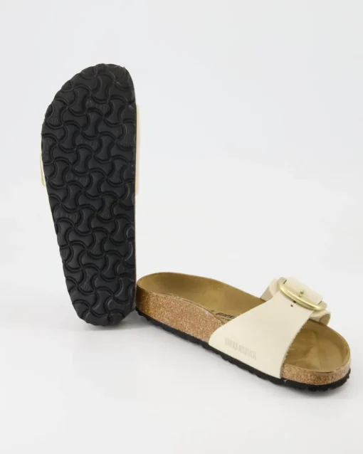 Madrid Big Buckle Pantoletten in Beige