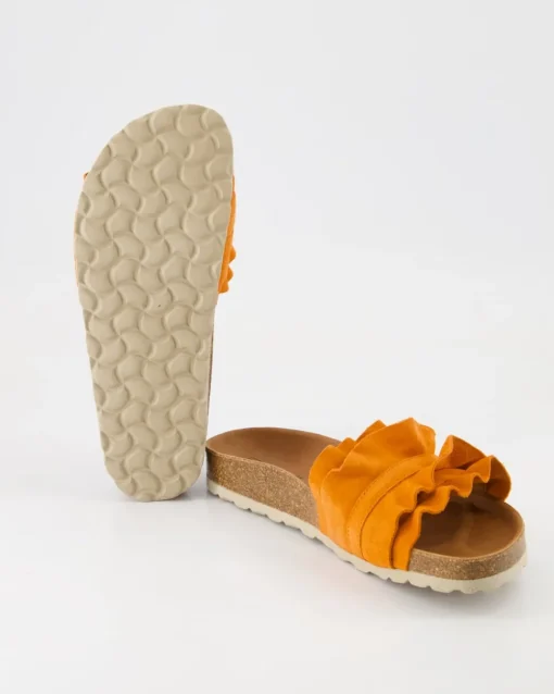 Rocio Serraje Volante Pantoletten in Orange
