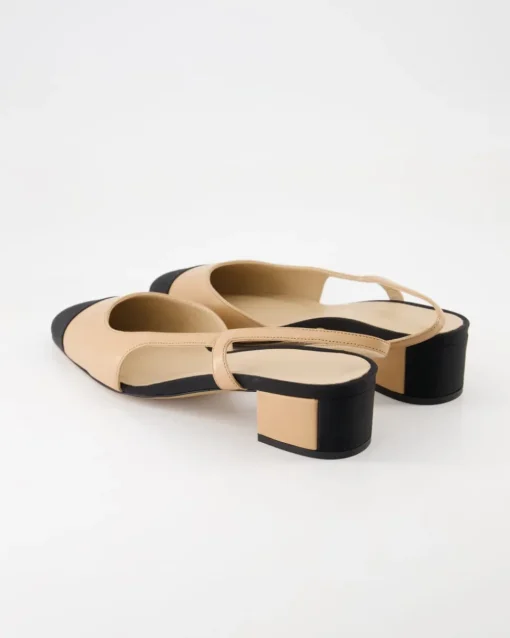 Rosette Slingpumps in Beige
