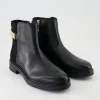TH Logo Leather Mix Chelsea Stiefeletten in Schwarz