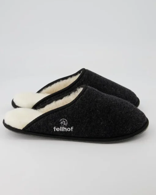 Trendy Filz Hausschuhe in Grau
