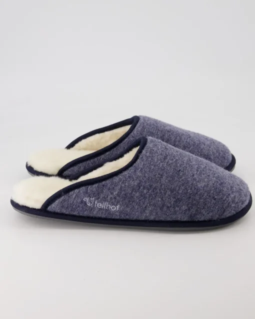 Trendy Filz Hausschuhe in Blau