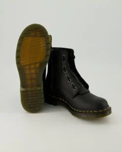 1460 Pascal Front Zip Stiefeletten in Schwarz