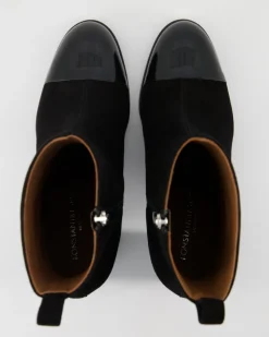 Camoscio Nero / Vernice Nero Stiefeletten in Schwarz