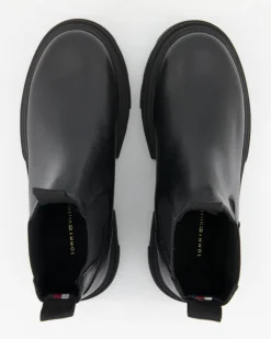 Combat Leather Low Chelsea Chelsea Boots in Schwarz