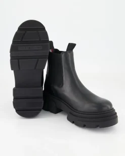 Combat Leather Low Chelsea Chelsea Boots in Schwarz