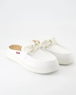 Ella washed Pantoletten in Weiß