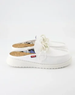 Ella washed Pantoletten in Weiß