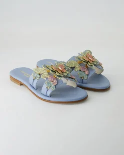 FB1089 Pantoletten in Blau