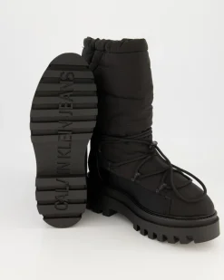 Flatform Snow Boot Nylon Winterstiefel in Schwarz