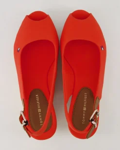 Iconic Elba Sling Back Wedges in Orange