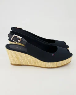 Iconic Elba Sling Back Wedges in Blau