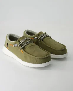 Jack stone washed canvas Slipper in Grün