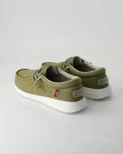 Jack stone washed canvas Slipper in Grün