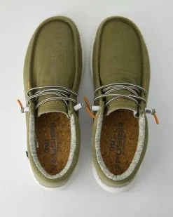 Jack stone washed canvas Slipper in Grün