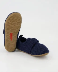Klettmodell Lederferse Hausschuhe in Blau