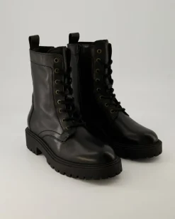 Lace up Bootie Stiefeletten in Schwarz