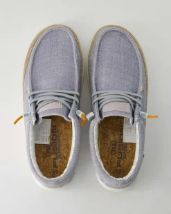 Lily linen light blue Slipper in Blau