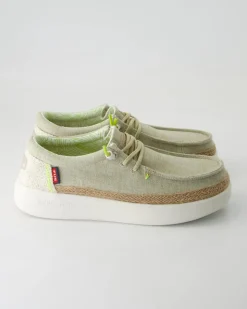 Lily linen moss Slipper in Grün