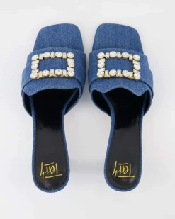 Lucia-536 Pantoletten in Blau