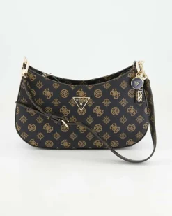 Noelle Top Zip Shoulder Bag Handtasche in Braun