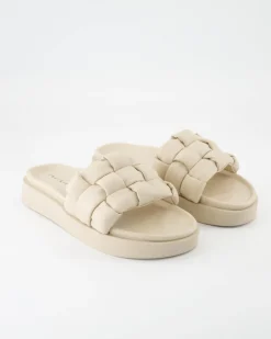 Padded Braided Pantoletten in Beige