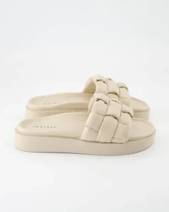 Padded Braided Pantoletten in Beige