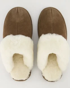 Pantoffel Komfort Hausschuhe in Braun