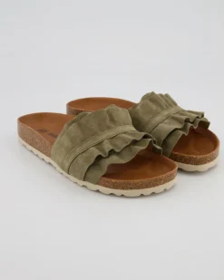 Rocio Serraje Volante Pantoletten in Grün