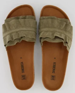 Rocio Serraje Volante Pantoletten in Grün