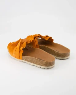 Rocio Serraje Volante Pantoletten in Orange