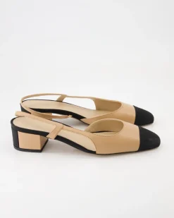 Rosette Slingpumps in Beige