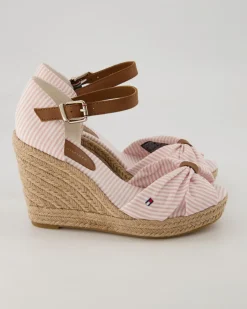 Seersucker High Wedges in Rosa