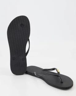 Slim Logo Zehentrenner in Schwarz