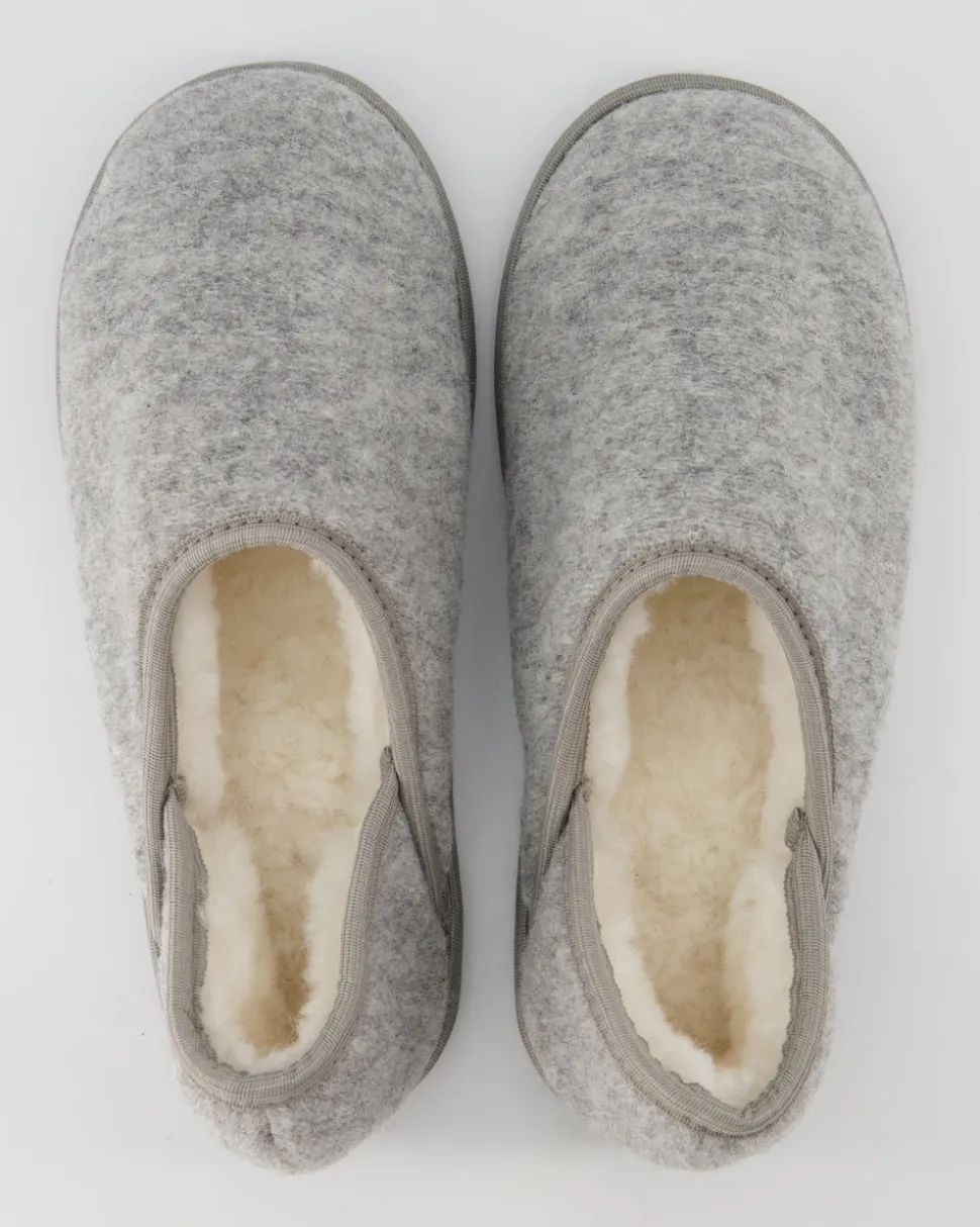Trendy Filz Hausschuhe in Grau