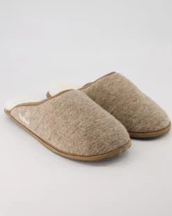 Trendy Filz Pantoletten in Beige