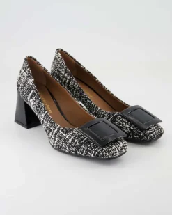 Tweed Melange Nero 97 /Vernice Pumps in Schwarz